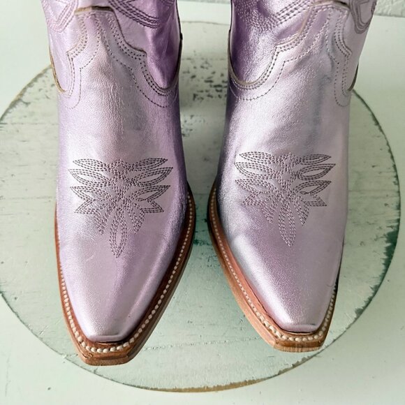 Lane SMOKESHOW Womens Cowboy Boots 7.5 Purple Metallic Western Cowgirl Mid Calf - Picture 7 of 12